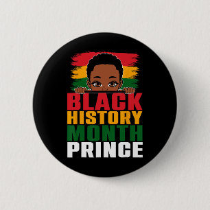Black History Month Prince Little Melanin Afro Boy 2 Inch Round Button