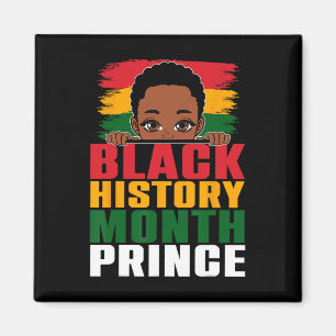 Black History Month Prince Little Melanin Afro Boy Magnet