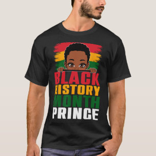 Black History Month Prince Little Melanin Afro Boy T-Shirt