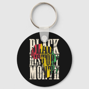 Black History Month Proud African Map Colors Afric Keychain