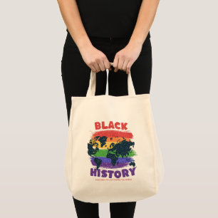 Black History Month Rainbow World Map Unity Change Tote Bag