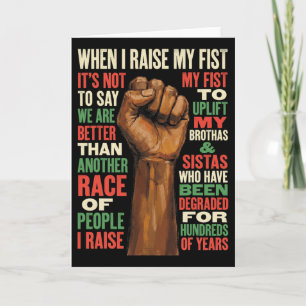 Black History Month Raised Fist Civil Rights Socia Card