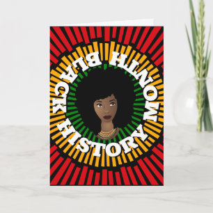 Black History Month, Rays of Sun, Black Woman Card