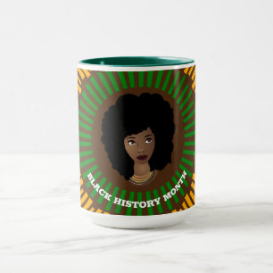 Black History Month, Rays of Sun, Black Woman Mug