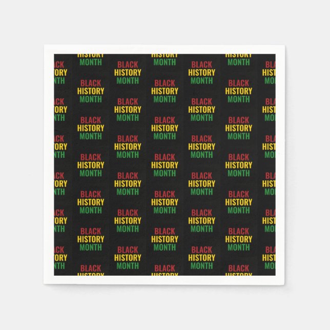 BLACK HISTORY MONTH Red Yellow Green BHM Paper Napkin (Front)
