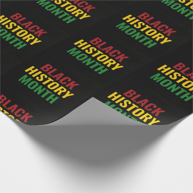 BLACK HISTORY MONTH Red Yellow Green Wrapping Paper (Corner)