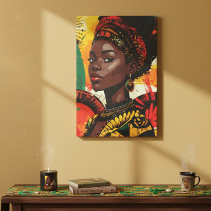 Black History Month Royal Queen Spirit Art Canvas Print