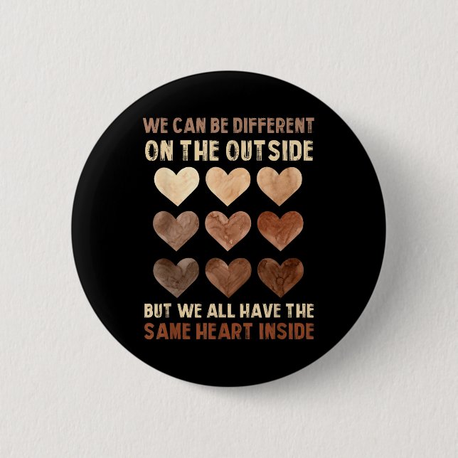 Black History Month Same Heart Inside African Prid 2 Inch Round Button (Front)