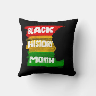 Black History Month Silhouette Design Throw Pillow