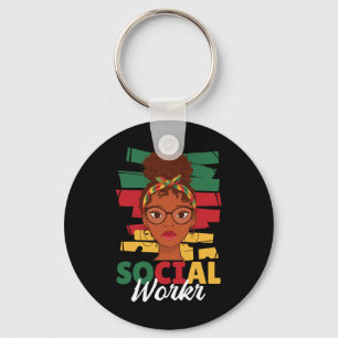 Black History Month Social Worker Social Work Mont Keychain
