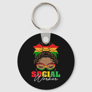 Black History Month Social Worker Social Work Mont Keychain