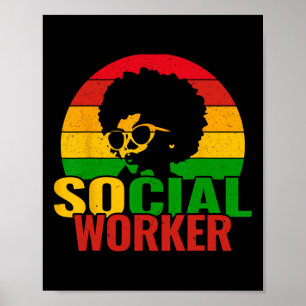 Black History Month Social Worker Social Work Mont Poster