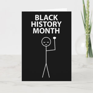 Black History Month Stick Figure Stickman Raised F Card