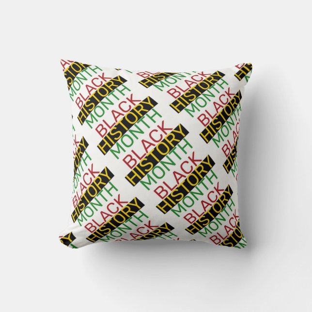 BLACK HISTORY MONTH Stylish BHM Throw Pillow (Front)