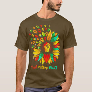 Black History Month Sunflower Fist African America T-Shirt