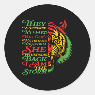 Black History Month Tiger African Colorful Afro Th Classic Round Sticker