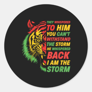 Black History Month Tiger African Colourful Afro T Classic Round Sticker