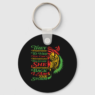 Black History Month Tiger African Colourful Afro T Keychain