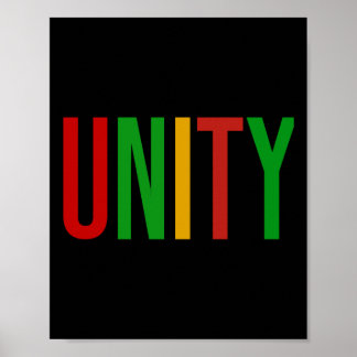 Black History Month Unity Pan African Colours Stic Poster