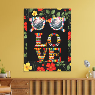 Black History Month Wrapping Paper Vibrant Floral Canvas Print