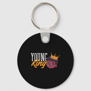 Black History Month Young Black King Boy Keychain