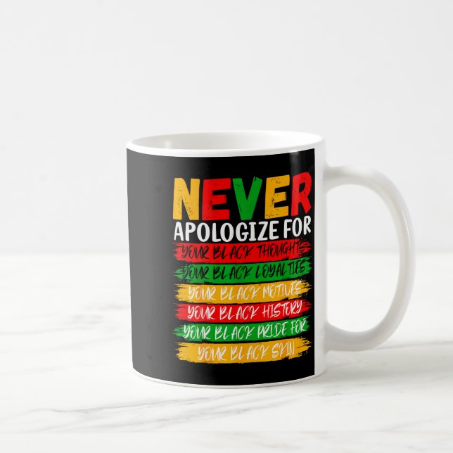 Black History Never Apologize For Your Blackness M Coffee Mug (Right)