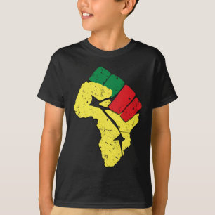 Black History Pan African Flag Colours Resist Fist T-Shirt