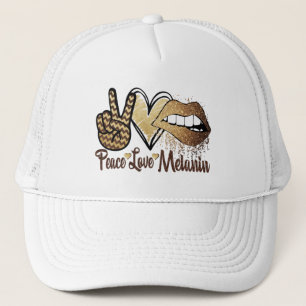Black History Peace Love Melanin Trucker Hat