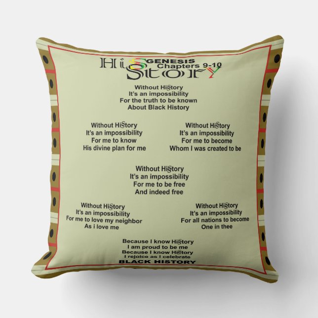 Black History Poem Sqauare Pillow (Front)