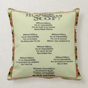 Black History Poem Sqauare Pillow