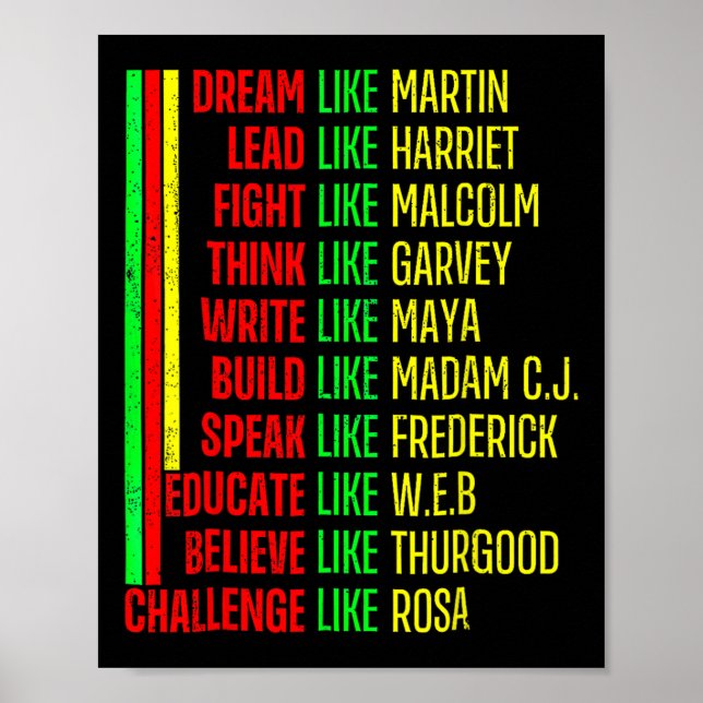 Black History Pride Martin Black Afro African  Poster (Front)