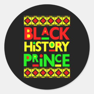Black History Prince Melanin Boy Son Bruh Brown Sk Classic Round Sticker