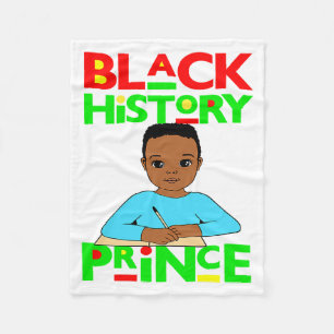 Black History Prince Melanin Boy Son Bruh Brown Sk Fleece Blanket