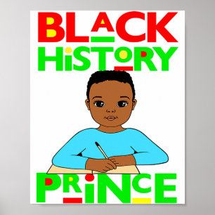 Black History Prince Melanin Boy Son Bruh Brown Sk Poster
