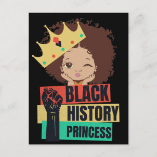 Black History Princess Melanin Girl Magic  Holiday Postcard