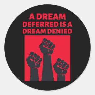 Black History Quote Black Power Raised Fists  Classic Round Sticker