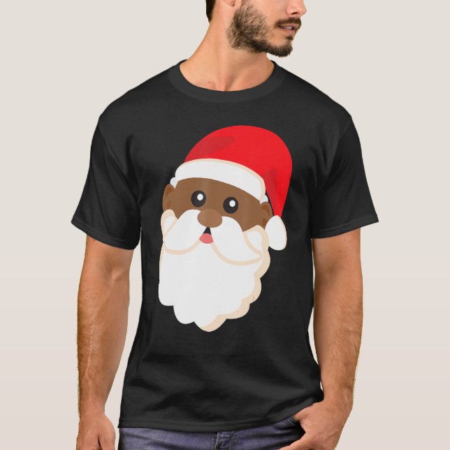 Black History Santa Funny Cool Pride Christmas T-Shirt (Front)