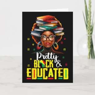 Black History T Shirts Girl Women Pretty Black Edu Card