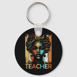 Black History Teacher African American Women Dashi Keychain