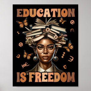 Black History Teacher Education Is Freedom Black H Poster