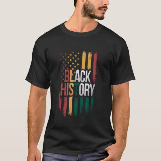 Black History US Flag African American Patriot Men T-Shirt