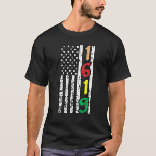 Black History Usa Flag 1619 Cool African American T-Shirt