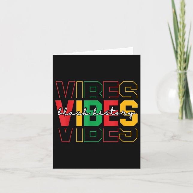 Black History Vibes Colourful African American Mon Card (Front)