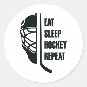 Black Hockey Design For Professional Ice Hockey Pl Classic Round Sticker