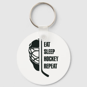 Black Hockey Design For Professional Ice Hockey Pl Keychain