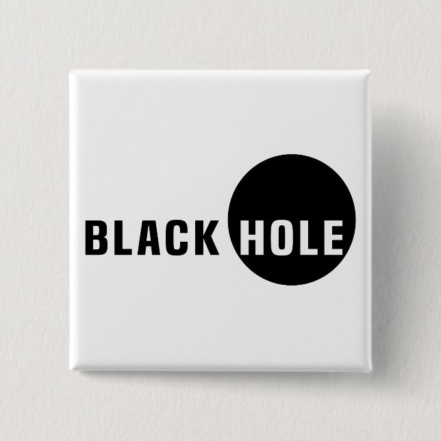 Black Hole 2 Inch Square Button (Front)