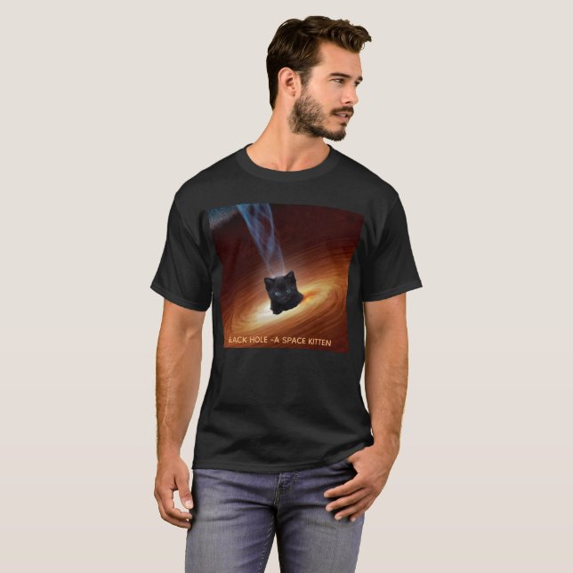 Black Hole A Space Kitten Tee Shirt (Front Full)