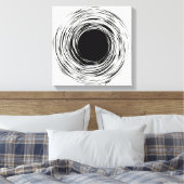 Black Hole abstract black and white design Canvas Print (Insitu(Bedroom))