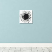 Black Hole abstract black and white design Canvas Print (Insitu(Wood Floor))