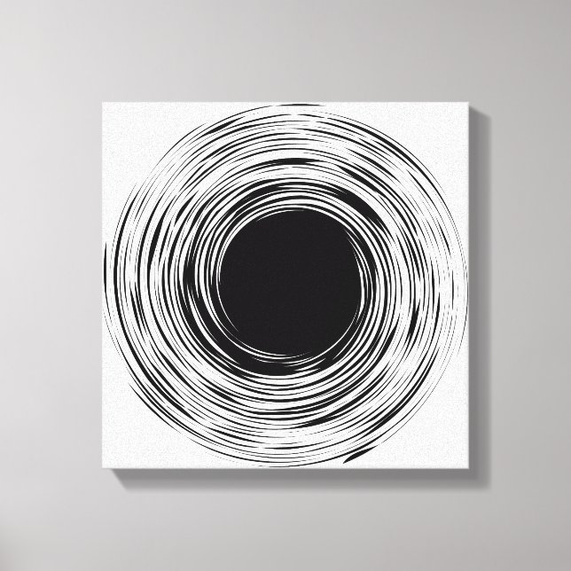 Black Hole abstract black and white design Canvas Print (Front)